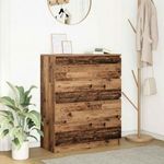 antik fa színű szerelt fa tálalószekrény 80x35x99 cm fotó