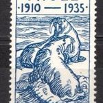 Grönland / Thule falcos rozmár bélyeg 1935-ből, az egyetlen thulei kiadás egy bélyege fotó
