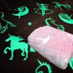Monivel ND 150x200cm Sötétben világító, pink unikornis tündér mintás plüss takaró, pléd wellsoft fotó