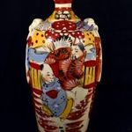 ANTIK JELZETT JAPÁN FAJANSZ VÁZA X fotó