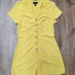 GARDRÓBVÁSÁR/ NEW LOOK SZUPER NAPSÁRGA LEN-VISZKÓZ NYÁRI OVERALL/ROMPER/PLAYSUIT ELÖL FAGOMBOKKAL fotó