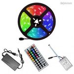 Led Szalag 5m-es Színes- RGB Adapterrel Távirányítóval SMD 5050 fotó