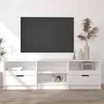 magasfényű fehér szerelt fa TV-szekrény 150x33, 5x45 cm fotó