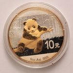 Kína 10 yüan 2014 - Panda Ag.999 31, 1g - Panda aranyozott fotó