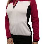 CRANE fehér magenta fekete színű modern kényelmes M/L sportos MELEGÍTŐ PULÓVER d94 fotó
