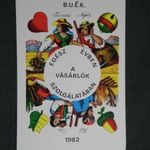 Kártyanaptár, Debrecen élelmiszer váll. grafikai, kártyalap, négy évszak , 1982 fotó