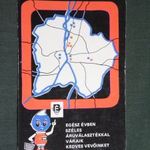 Kártyanaptár, BÉV Budapest élelmiszer ABC áruházak, térképes, 1984 fotó