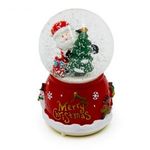 Karácsonyi mini hógömb - Mikulás karácsonyfával / 8 cm fotó