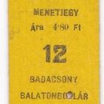 Kéregjegy: B.H.V. (Balatoni Hajózási Vállalat) Badacsony Balatonboglár 12km, 4.80 F fotó