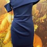 ASOS Angol minőségi extravagáns sötétkék rugalmas ruha / business ruha / alkalmi ruha UK 12/ 38-40 fotó