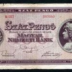 1945 E 100 Pengő - vízjeles papíron fotó