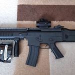 Airsoft puska, rugós, fém red dot, BB csomag, tanúsítvány fotó