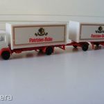 EV44 H0 1: 87 Herpa Mercedes teherautó pótkocsival Patrizier-Bräu fotó