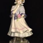 LÁNY PINK VIRÁGCSOKORRAL ...GYŰJTŐI ROYAL WORCESTER PORCELÁN SZOBOR X fotó
