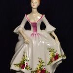 RÓZSA MINTÁS SZOKNYÁBAN ROYAL DOULTON PORCELÁN SZOBOR X fotó