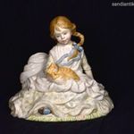 LÁNY CICÁVAL ... PAZAR GYŰJTŐI ROYAL WORCESTER PORCELÁN SZOBOR X fotó