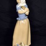 LÁNY KISKUTYÁVAL KOSÁRRAL ... LLADRO NAO PORCELÁN SZOBOR X fotó