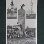 Képeslap, Balmazújváros, Hősök emlékmű, Kossuth szobor, Országzászló, Tóth és Hangya üzlet kiadás, 1940- fotó