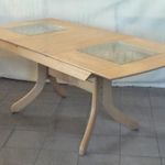 Bővíthető étkezőasztal, trópusi tömörfa, kihúzható 90x150+30cm -50%! fotó