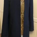 H&M női 36-os sötétkék elegáns félhosszú felöltős, csinos kabát fotó