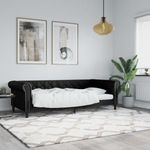 fekete műbőr kanapéágy 90 x 200 cm fotó