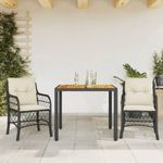 3 részes fekete polyrattan bisztrógarnitúra párnával fotó