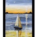Vitorlás olajfestmény 25x50 cm fotó