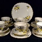 ŐSZI HANGULATBAN ... GYÖNYÖRŰ ANGOL PORCELÁN TEÁSCSÉSZE KÉSZLET 6 SZEMÉLYRE SÜTIS SZETTEL X fotó