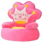 rózsaszín princess-feliratos plüss gyerekszék fotó
