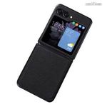 Műanyag védő tok / hátlap - PU bőrrel bevont - FEKETE - SAMSUNG Galaxy Z Flip6 (SM-F741) fotó