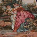 Jelenetes GOBELIN SZÖVET FALIKÁRPIT , szőnyeg, faliszőnyeg, falvédő, kép 68x50cm+3cm rojt fotó