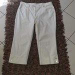 Moletti 48/XL-s Zerres farmer szabású fehér pamut női capri nadrág fotó