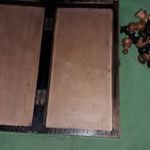 1950.cca antik magyar még a kézzel készült sakkbábus, SAKK KÉSZLET JÁTÉKTÉR-DOBOZÁVAL 30 X 30 cm fotó