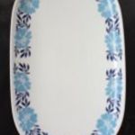Alföldi porcelán fehér alapon kék virágos kínáló hibátlan ovális 38x23cm jelzett fotó
