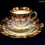 ANTIK BIEDERMEIER ANGOL PORCELÁN FAJANSZ TEÁSCSÉSZE SÜTIS TÁNYÉRRAL X fotó