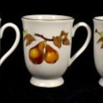 ROYAL WORCESTER GYÜMÖLCS MINTÁS 3 DB " TALPAS " PORCELÁN BÖGRE X fotó
