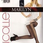Marilyn Nicolle 706 20den pöttyös hosszban csík mintás harisnyanadrág fekete fehér 2-es méret fotó