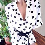 **New Look fehér/fekete pöttyös ing (46)** fotó