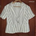 Elegáns, Sporty Traditions kb.38/40/M-s rövid ujjú csíkos, fehér színű női blézer/női kabátka fotó