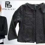PINKBLACK extra csinos KÜLÖNLEGES dombornyomott felületű olasz FEKETE designer BLÉZER BOLERÓ ~M fotó