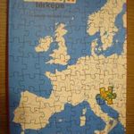 Európa térképe puzzle 176 db-os retro 1983 fotó