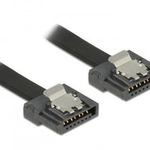 DeLock Cable SATA FLEXI 6 Gb/s 70cm Black metal 83842 Kiegészítő, Kellék Kábel fotó