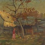 1G847 Nedenburg (?) jelzéssel : Tyúkokat etető baromfiudvar fotó