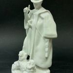 Herendi porcelán figura - " Kutyáját etető juhász " / elegáns hófehér változat fotó