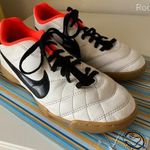 Nike Junior Tiempo Rio beltéri gyerek futballcipő, 36-os méret, fehér-narancs, keveset használt fotó