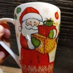 Csodaszép télapós karácsonyi porcelán bögre fotó