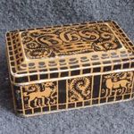 régi fémdoboz német édességes mézeskalácsos doboz, 1920 as évek art deco édességes doboz fotó
