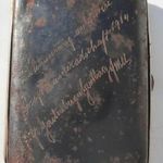 I.vh.- s emlék vas cigarettatárca gravírozott ajánlással 1914 fotó