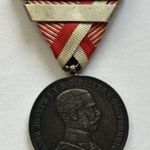 Habsburg - Ferenc József Nagy Ezüst Vitézségi érem - 3x adományozás - ZIMBLER pánttal - Patinás érem fotó