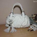 Jázminfehér valódi bőr, elegáns táska fotó